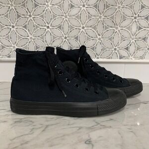 Converse Chuck Taylor All Star Monochrome Black High Top Sneakers Women's 7.5